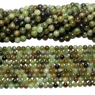 China Natural Gemstones Wholesale 6mm 8mm Genuine Natural Green 10mm Garnet Tsavorite Smooth Round Loose Stone Beads For DIY Jewelry Making for sale