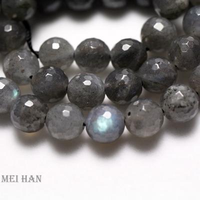 China For DIY jewellry Madagascar natural labradorite faceted 8-8.5mm smooth loose beads for jewelry making design DIY Christmas gift for sale