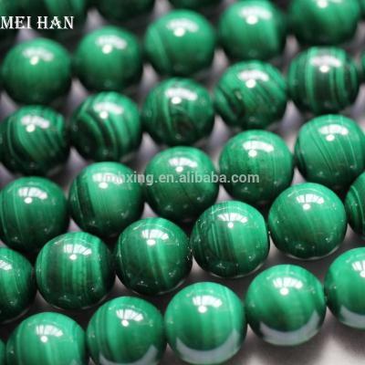 China Malachite Natural Rare Mineral Smooth Round Gemstone 10mm Gemstone Loose Beads Stone For Jewelry Making Bracelet DIY for sale