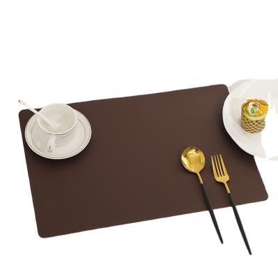 China Reversible Waterproof Washable Non-slip Heat Resistant Viable Place Mat For Kitchen Dining Table Faux Leather Place Mat PU for sale