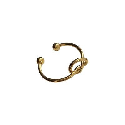 China CLASSIC Wholesale 925 Sterling Silver Ring Gold Plated Fine Jewelry Rings Braided Minimalist Open Knot Finger Rings for sale