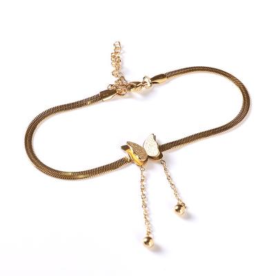 China BOHEMIA New Arrival Butterfly Chain Stainless Steel Pending Gold Plated Snake Chain for sale