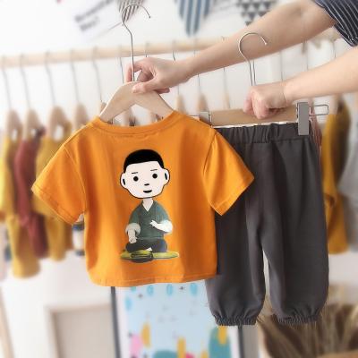 China Wholesale New Baby Boy Summer 2021 Anti-wrinkle Children Clothing Sets Short Sleeve Suit for sale