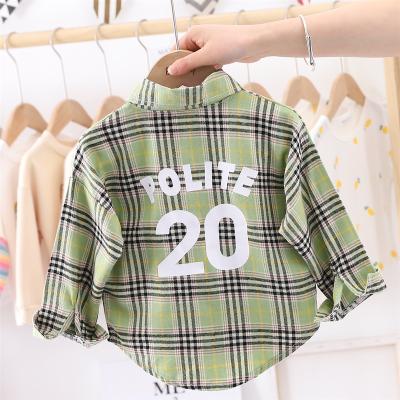 China Autumn Spring Plaid Shirt Anti-wrinkle Casual Children's Clothing Blouse Baby Boy's Long Sleeve Coat 100% Cotton Boy's Coat for sale