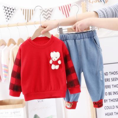 China 2021 New Style Children Clothing Factory Direct Sale 2pcs Long Sleeve Anti-Shrink Casual Toddler Baby Boy Clothes Sets Spring Autumn for sale