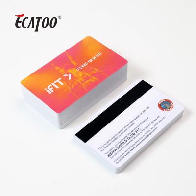 China Waterproof/Waterproof Free Sample: Magnetic PVC Card Cr80 Size With Silver Embossing Number Plastic Card for sale