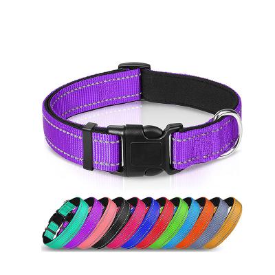 China Amazon Stocked Directly Sells Manufacturers Soft Neoprene Padding Breathable Nylon Pet Cat Cat Adjustable Reflective Dog Collar for sale