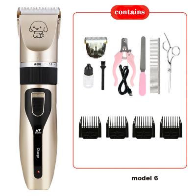 China Wholesale Beauty Cordless Rechargeable Pet Dog Push Scissors Pet Dog Grooming Tools Electric Stocked Hair Remover Set for sale