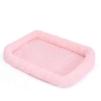 China Amazon Sale Puppy Cat Fleece Blankets Cushion Pet Sleeping Floor Mat Dog Cage Crate Kennel Bed Warm Stocked Mat for sale