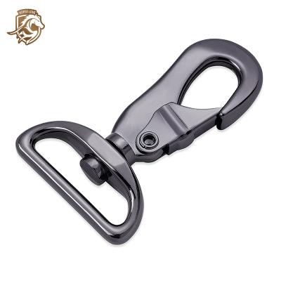 China Heavy Industry Black High Quality Zinc Die Cast Bull Bag Pet Snap Hook Zinc Metal Round Swivel Snap Hook Metal Snap Hook Zinc Alloy for sale