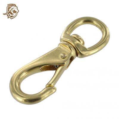 China Heavy Industry Brass Snap Hook For Bag Fasteners Horse Racing Snap Rein With Brass Snap Hooks Solid Brass Scissor Square Eye Swivel Hook for sale