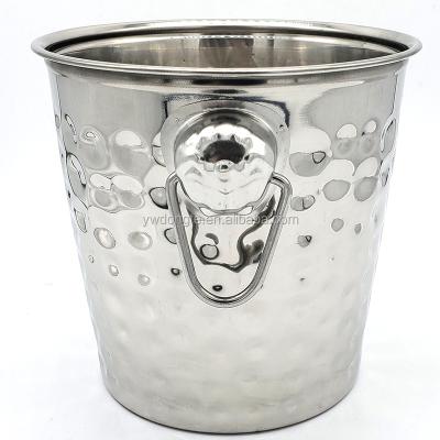 China Hot Selling Creative Stainless Steel Ice Bucket Bar Champagne Wave Point Creative Ice Bucket for sale