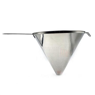 China Stocked Stainless Steel Funnel Kitchen Soup Filter Large Diameter Filter Cone Funnel for sale