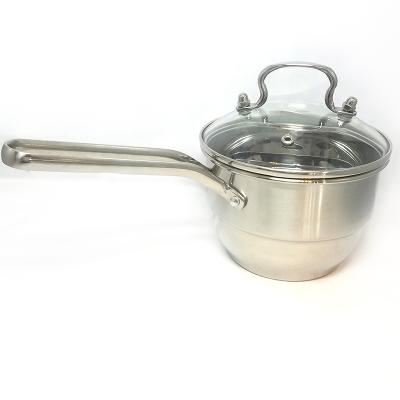 China Viable Direct Bottom Noodle Pot Glass Cover Milk Pot Stainless Steel Factory Small Soup Pot for sale