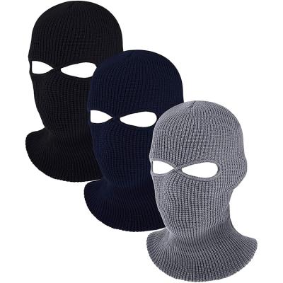 China breathable & Waterproof 2 Hole Ski Mask Winter Hat Balaclava Bandana Knitted Full Face Cover Sports Scarf for sale