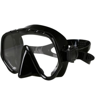 China Durable Comfortable Wide Underwater Single Lens Tempered Glass Liquid Sight Silicone Diving Mask for sale