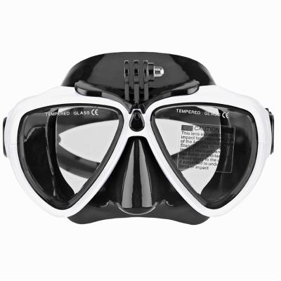 China Durable Comfortable Custom Dive Glasses Camera Frame Logo Black Silicone Tempered Glass Mask Action Dive Glasses for sale