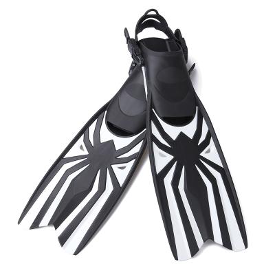 China Long PP TPR Custom Logo Fliper 62CM Heel Deep Sea Rubber Diving Fins Comfortable Open Adjustable Strap Eco-friendly Durable for sale