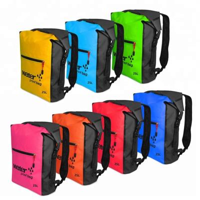 China Always Keep Dry Custom Logo Dry Folding Outdoor Sports 25L PVC Waterproof Travel Backpack for sale