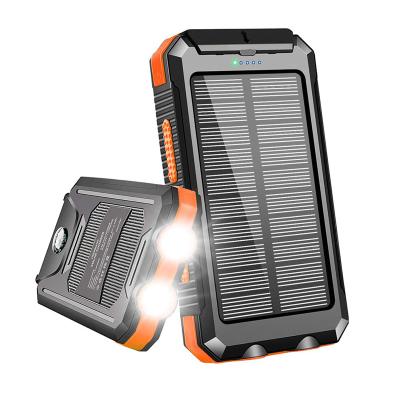 Cina Solar Power Bank Best Selling Waterproof Solar Power Bank 20000mAh Dual External Usb Charger Battery 10000mAh Charger With Led Lights For Camping in vendita