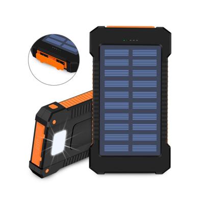 China Hot Selling Solar Panel Power Bank 10000mAh Solar Charging Bank With Waterproof Compass Led Solar Mobile Power Supply Dual USB Charger Camping Light for sale