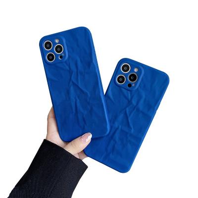 Cina Blue Anti-drop Klein Phone Case For iPhone 13 12 11 pro Max High Quality Soft TPU Lens Protective Cover For iPhone 7 8 plus X Xr Xs Max in vendita