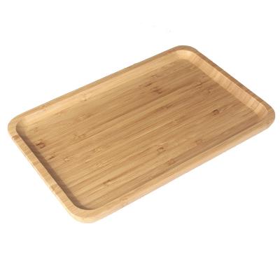 China Sustainable Eco Friendly Wholesale Cheap Square Shaped Bamboo Snack Plate Tray for sale