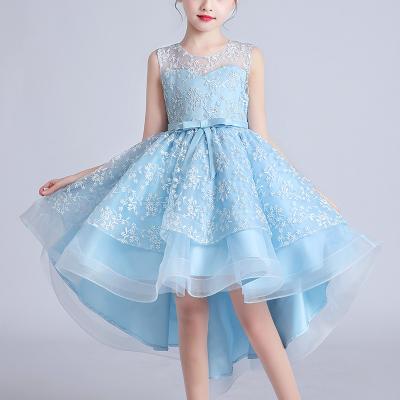 China Breathable Hot Selling Kids Girls Dress Fancy Dress Wedding Lace Summer Tail Wholesale for sale