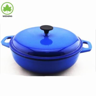 China Sustainable High Quality Cast Iron Enameled Shallow Liner Casserole for sale