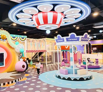 China Customized Children Trampoline Park Indoor Playground With Ball Pit Slide zu verkaufen