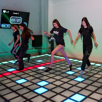 China Jumping Grid LED Dance Floor Tile Interativo Jogo Para Parque de Diversões à venda