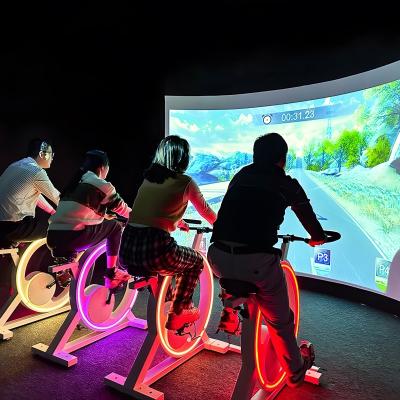 China Oefenfiets met videoprojector Interactieve projectie spel Fietssimulator Te koop