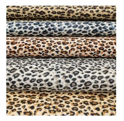 China Hot Sale Fancy Shrink-Resistant Leopard Printed Fabrics Polyester Print Fabric Wash Velvet for sale