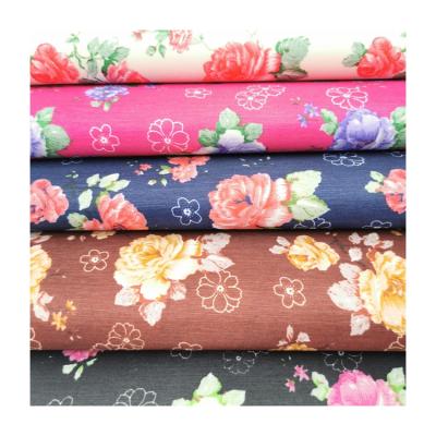 China Fashion Fabrics High Quality Material Shrink-resistant Shopping Bag Floral Printed Korean Velvet Fabric for sale