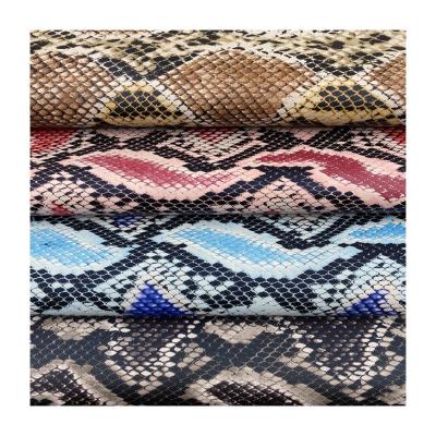 China Waterproof Artificial Synthetic PVC Leather Genuine Gython Snakeskin Leather For Lady Bags for sale