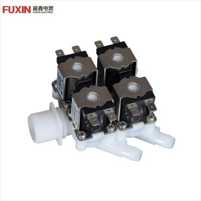 China General FUXIN FD-158D 4 way water solenoid valve for washing machine irrigation G3/4 AC220V DC12V 24V for sale