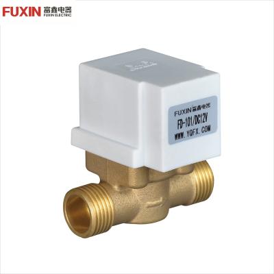 China General FUXIN FD-101 DC12V AC 220V 1/2 Inch Male Thread Enigneering Brass Water Solenoid Valve Normally Closed Switch for sale