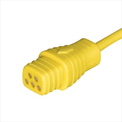 China FUXIN PVC Five-Core Construction Mains Plug Cord Waterproof Wire Cable High Quality 500mm IP65 Male Female 12V 200mm for sale