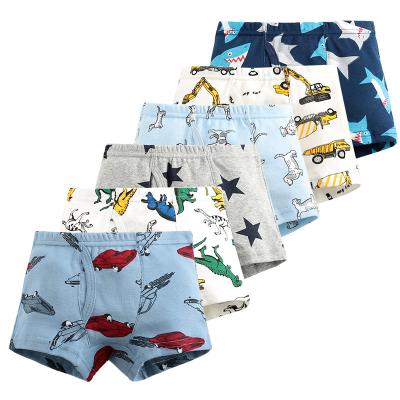 China Factory Wholesale Kids Cotton Underwear Fashion Breathable Chinese Custom Boxer Young Boys Short Boxers for sale