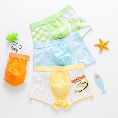 China Factory Cotton Schoolboys Children's Breathable Boxers Printed Kids Underwear Boy Cartoon Boys Teen Boxers for sale