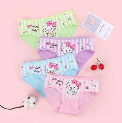 China Factory Custom Fashion Breathable And Comfortable Cartoon Cotton Triangle Girls Underwear Animal Pattern Girls Boxer Underwear for sale