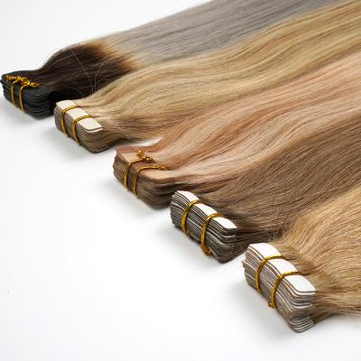 China Drawn by Remy Virgin Tape Hair Silky Straight Double Wave Chaofan Wholesale Hair Extensions Tape In for sale