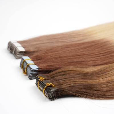 China Hot Selling Silky Straight Wave 12A Grade Russian Human Remy Tape Hair Extensions Virgin Tape In Hair Extension for sale