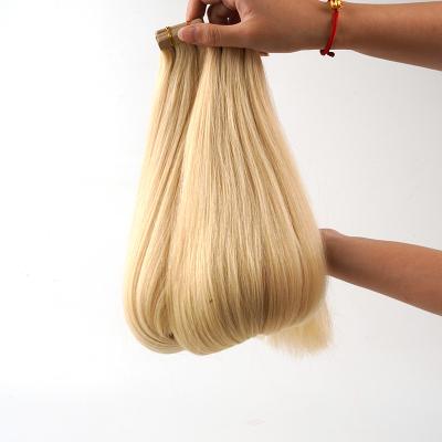 China High Quality Silky Straight Wave Indian Virgin Brown Hand Tied Remy Human Skin Seamless Weft PU Invisible Tape In Hair Extensions for sale