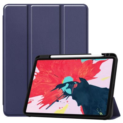 China Protective Pen Slot Case For Ipad pro 11 2021 Triple PU Leather Case Smart Cases For Ipad pro 11 2020 factory wholesales for sale