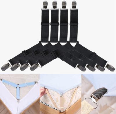 China Nondisposable Adjustable Triangle Fasteners 4 PCS Elastic Sheet Suspenders Clip Clips Clip for Sofa Cushion Bed Sheets Mattress Covers for sale