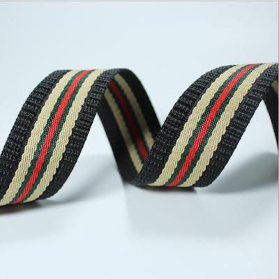 China Factory price elastic band of hot sale 20mm 25mm 40mm stripe tape stripe elastic flat elastic band webbing elastic for sportswear shoe for sale