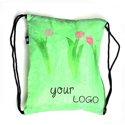 China NATIONAL Factory Custom Drawstring Promotional Sports Backpack To Bag Eco Friendly Recycle RPET Printing String Bag With Logo for sale