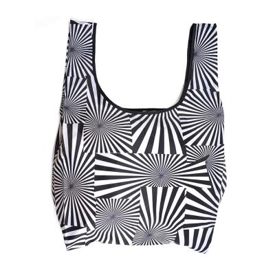 China Eco-friendly Cheap Plain Recycled Polyester Christmas Rpet Tote Bag Shoper Bags Custom Logo With Zipper for sale