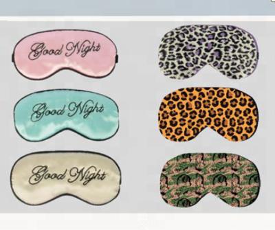 China Anti-Puffiness Full Printed Cute Sleeping Satin Personalized Eye Mask for sale